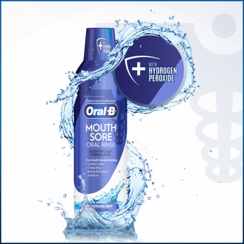 Oral-B Mouth Sore Soothing Mint Flavor Oral Rinse Perspective: right