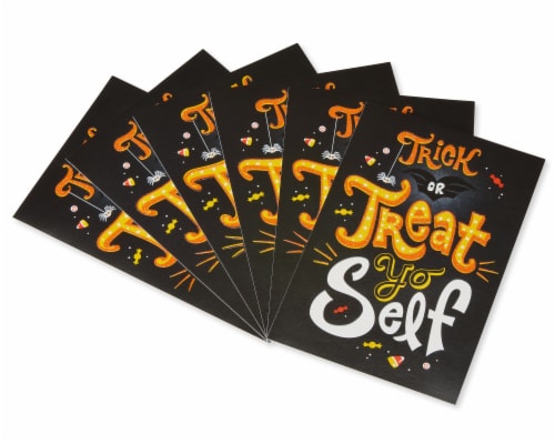 American Greetings Funny Halloween Greeting Cards, 6-Count (Treat Yo Self) Perspective: right