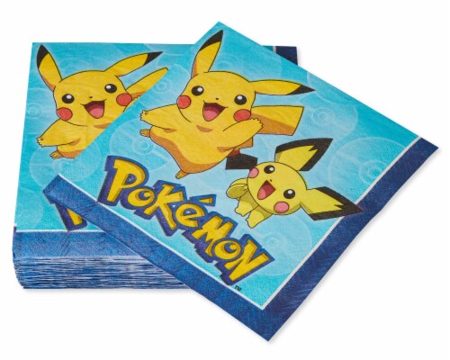 American Greetings Pokemon Disposable Paper Lunch Napkins Perspective: right
