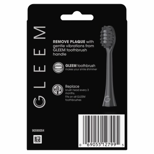Gleem Black Toothbrush Refill Head Perspective: right