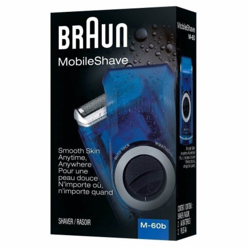 Braun MobileShave Men's Washable Travel Mobile Electric Shaver M60b Perspective: right