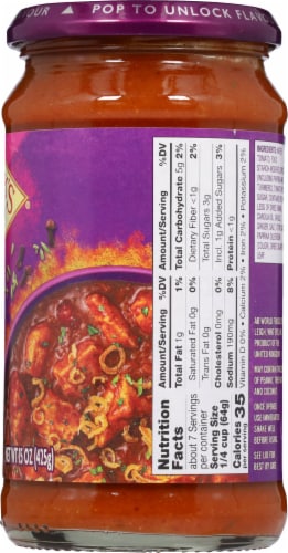 Patak's® Rogan Josh Curry Indian Medium Simmer Sauce Perspective: right