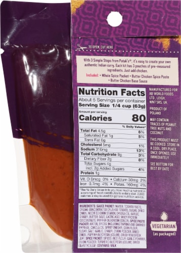 Patak's® 2 Simple Steps Butter Chicken Curry Sauce Kit Perspective: right