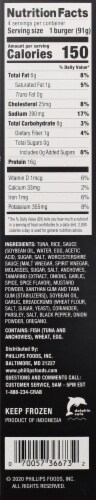 Phillips® Premium Yellowfish Tuna Burgers Perspective: right