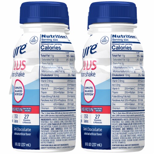 Ensure® Plus Dark Chocolate Ready-to-Drink Nutrition Shake Perspective: right