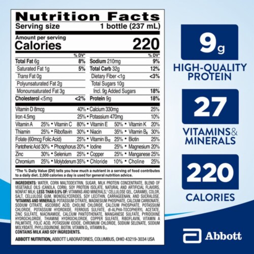 Ensure Original Coffee Latte Ready-to-Drink Nutrition Shakes Perspective: right