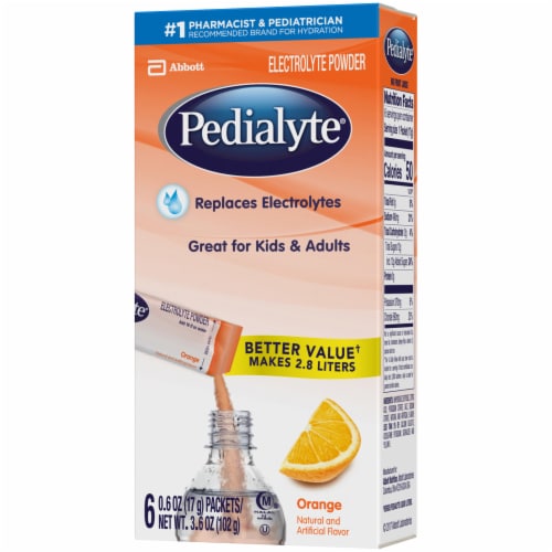 Pedialyte Orange Electrolyte Powder Packs Perspective: right