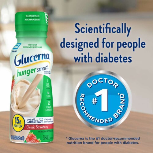 Glucerna® Hunger Smart® Classic Strawberry Nutritional Shake Bottles Perspective: right