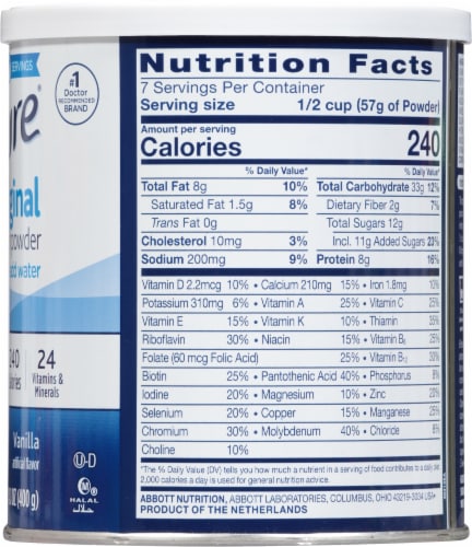 Ensure® Original Vanilla Nutrition Powder Perspective: right