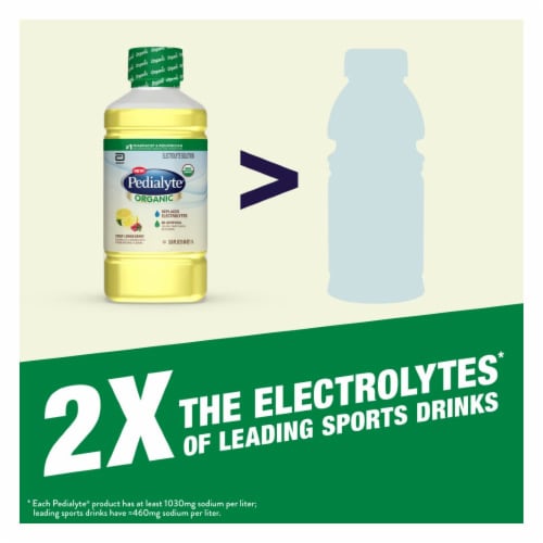 Pedialyte Organic Crisp Lemon Berry Ready-to-Drink Electrolyte Solution Perspective: right