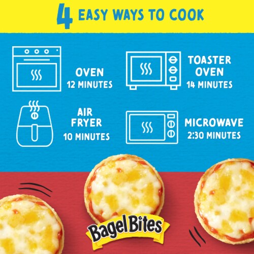 Bagel Bites Three Cheese Mini Pizza Bagel Frozen Snacks Perspective: right