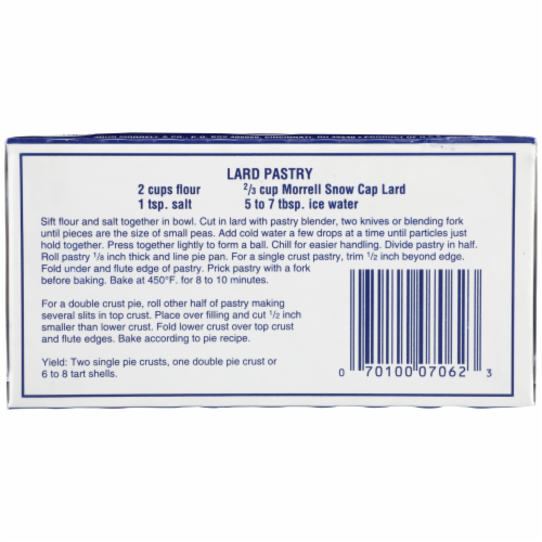 Morrell® Snow Cap Edible Lard Perspective: right