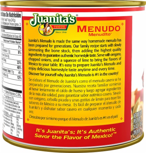 Juanita’s Foods Ready to Serve Original Menudo Soup, 25 oz Can Perspective: right