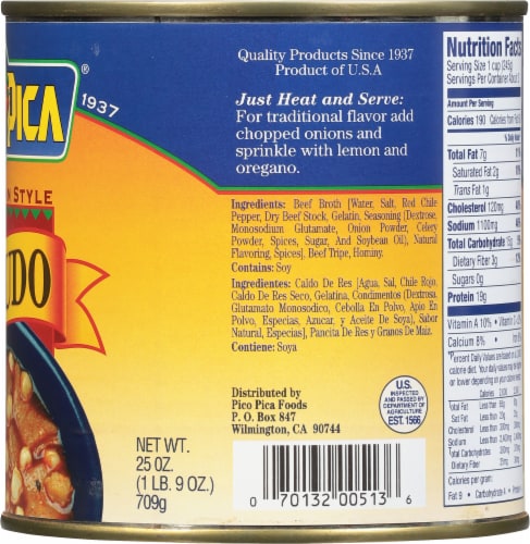 Juanita's Pico Pica Menudo Perspective: right