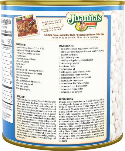 Juanita’s Foods White Hominy, 110 oz, Can Perspective: right