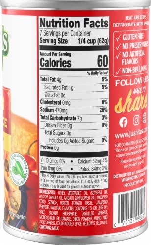 Juanita's® Hot & Spicy Nacho Cheese Sauce Perspective: right
