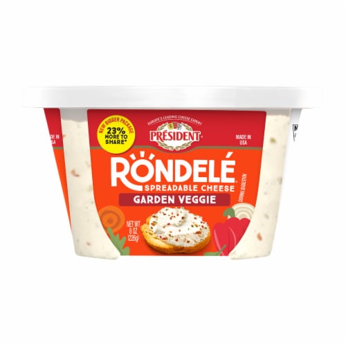 Président® Rondelé® Creamy Whipped Garden Veggie Spreadable Cheese 8 oz Perspective: right