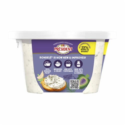 President® Rondelé® Creamy Whipped Artichoke & Garlic Spreadable Cheese 8 oz Perspective: right