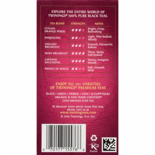 Twinings Of London® English Afternoon Pure Black Tea Bags Perspective: right