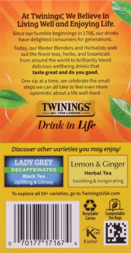 Twinings Of London® Decaffeinated Earl Grey Black Tea Bags Perspective: right