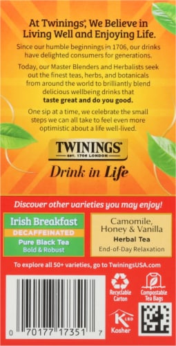Twinings Of London Decaffeinated English Breakfast Black Tea Bags Perspective: right