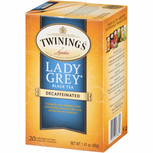 Twinings Of London Lady Grey Decaffeinated Black Tea Bags Perspective: right
