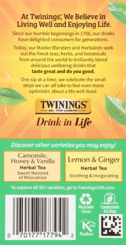 Twinings Of London Decaffeinated Green Tea Bags Perspective: right