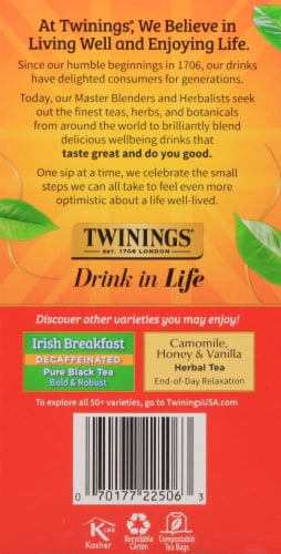 Twinings of London English Breakfast Decaffeinated Black Tea Bags Perspective: right