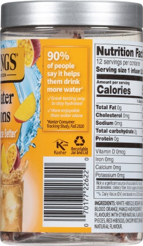 Twinings of London® Cold Infuse Passionfruit Mango & Blood Orange Cold Water Enhancer Perspective: right