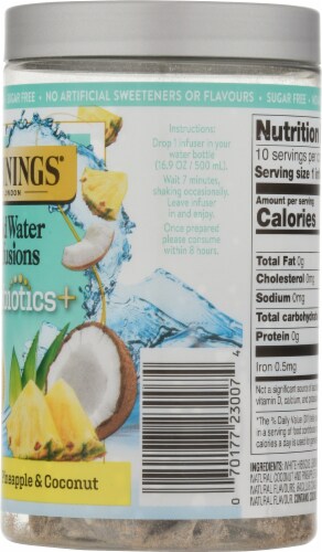 Twinings of London® Superblends™ Pineapple & Coconut Probiotics+ Cold Water Infusion Tea Perspective: right