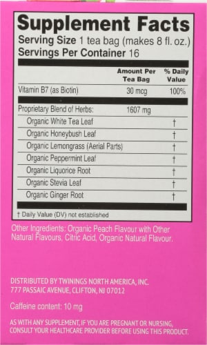Twinings Glow Peach Flavor White Tea Perspective: right
