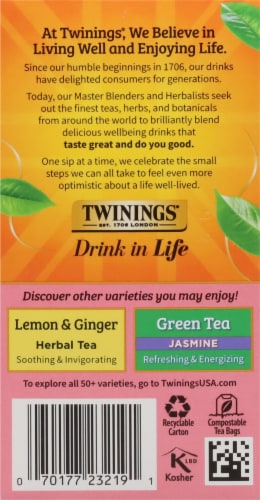Twinings® Raspberry and Lemon Herbal Tea Bags Perspective: right
