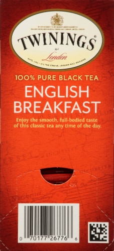 Twinings 100% Pure Black Tea English Breakfast 25 Tea Bags - 1.76 oz (50 g) Perspective: right