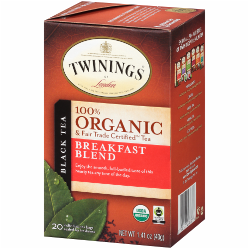 Twinings Of London Organic Breakfast Blend Black Tea Bags Perspective: right