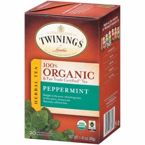 Twinings Of London Organic Peppermint Herbal Tea Bags Perspective: right