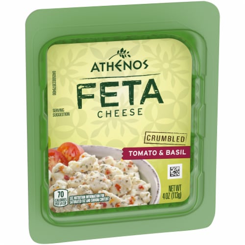 Athenos Tomato & Basil Crumbled Feta Cheese Perspective: right