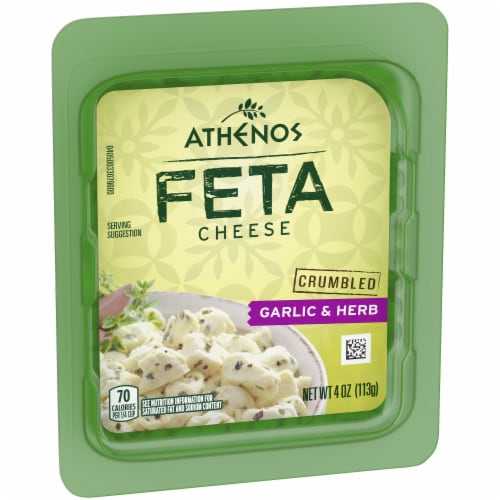 Athenos Garlic & Herb Crumbled Feta Cheese Perspective: right