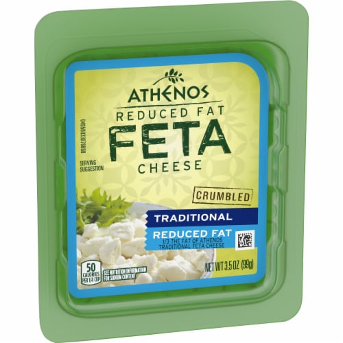 Athenos Traditional Crumbled Feta Cheese with Reduced Fat Perspective: right