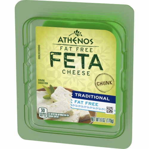 Athenos Traditional Fat Free Feta Cheese Chunk Perspective: right