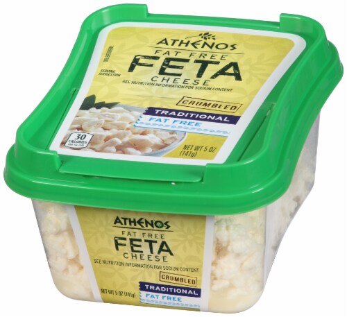Athenos Crumbled Traditional Fat-Free Feta Cheese Perspective: right