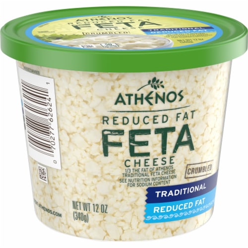 Athenos Traditional Crumbled Feta Cheese with Reduced Fat Perspective: right