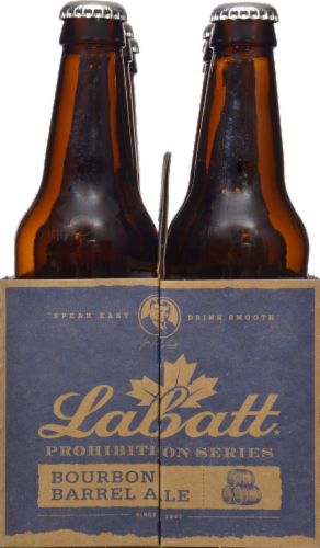 Labatt Prohibition Bourbon Barrel Ale Bottles Perspective: right
