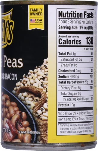 Trappey's Black Eye Peas Flavored with SlabBacon Perspective: right