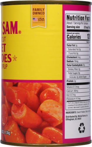 Sugary Sam® Golden Cut Sweet Potato Yams in Syrup Perspective: right