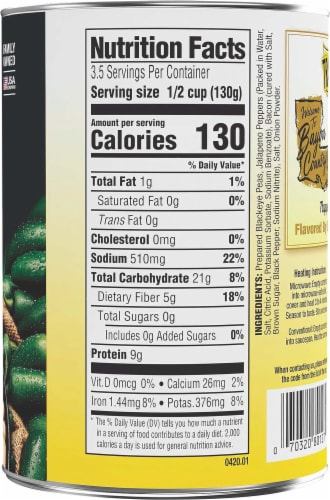 Trappey's Jalapeno Black Eye Peas Flavored with Slab Bacon Perspective: right