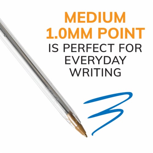 BIC® Cristal® Xtra Smooth Medium Ball Point Pens - Blue Perspective: right