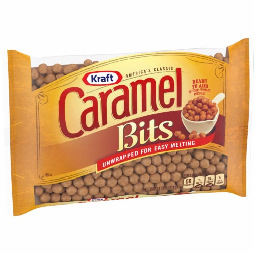 Kraft America's Classic Unwrapped Candy Caramel Bits for Easy Melting, Bag Perspective: right