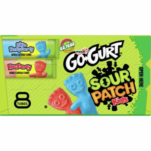 Yoplait® Go-Gurt® Sour Patch Kids Blue Raspberry & Red Berry Yogurt Tubes Perspective: right