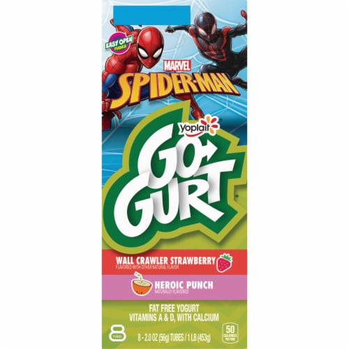 Go Gurt Spiderman Gluten Free Berry and Fruit Punch Yogurt Tubes Perspective: right