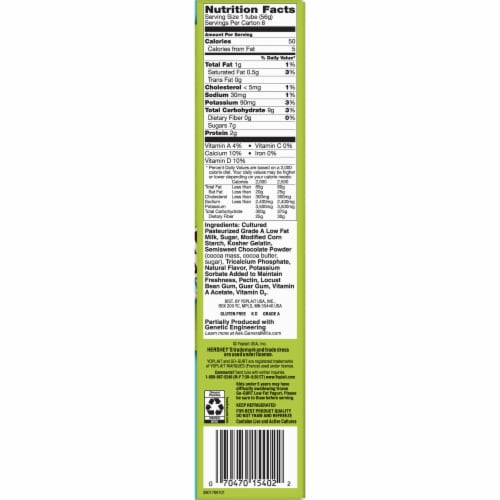 Go-Gurt Hershey's Cookies 'N' Creme Flavored Low Fat Yogurt Tubes Perspective: right